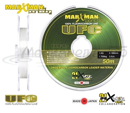 Леска Pontoon21 Fluorocarbon Marxman UFC, 0.180 мм, тест 1,70 кг (3,5Lb), 50м, прозрачная от компании Megafish - фото 1