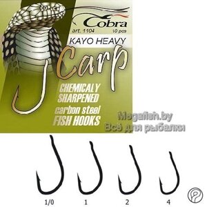 Крючок одноподдевный CARP KAYO HEAVY сер. 1104NSB (упаковка 10 шт) размер 004