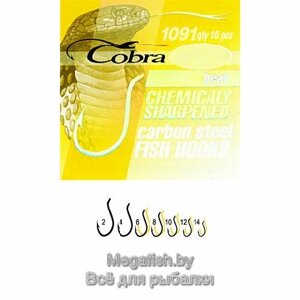 Крючок одноподдевный Cobra BEAK сер. 1091G (упаковка 10 шт) размер 012
