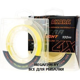 Шнур Akara Ultra Light X-4 (100 м; 0.08 мм) Yellow