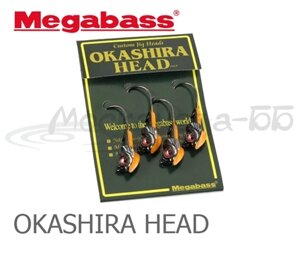 Джиговая головка Megabass OKASHIRA-HEAD 1/8oz., 4 шт в уп., #2 Weed Kamo