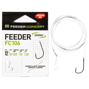 Крючки с поводком Feeder Concept FEEDER FC106 70cm №12