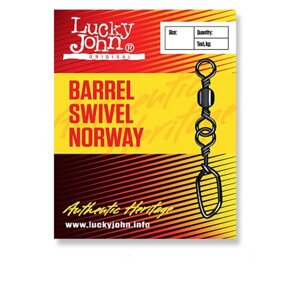 Вертлюги c застежкой Lucky John Original BARREL SWIVEL NORWAY 006