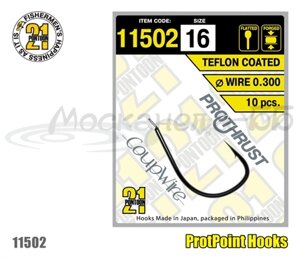 Крючок одинарный Pontoon21 11502-16, 10 шт в пачке, лопатка, тефлон