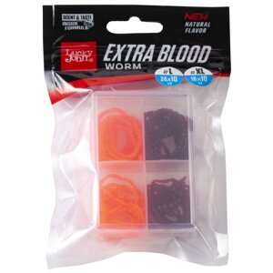 Насадки искусственные съедобные Lucky John Pro Series EXTRA BLOOD WORM L/XL мотыль 240/160шт