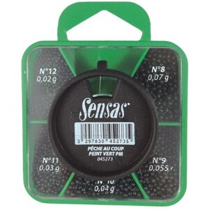 Грузила Sensas GREEN SHOT 5 COMP. BOX (12-8)S