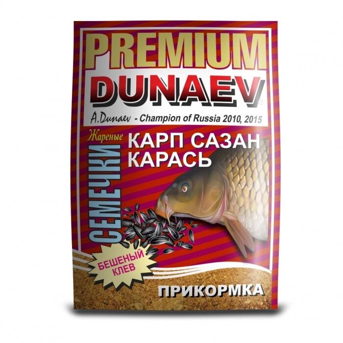 Прикормка Dunaev Premium (1 кг; карп-сазан жареная семечка) от компании Megafish - фото 1