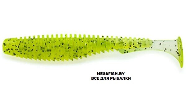 Приманка FishUp U-Shad 3.5" (8.9 см; 9 шт.) 055 chartreuse/black от компании Megafish - фото 1