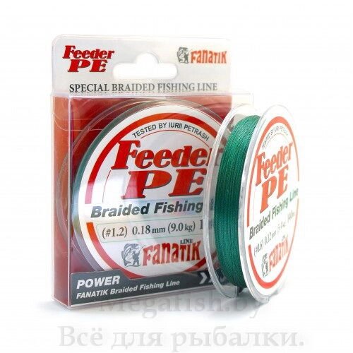 Шнур плетеный FANATIK Feeder PE X4 140m (#1.2) 0.18mm 9.0kg GREEN от компании Megafish - фото 1