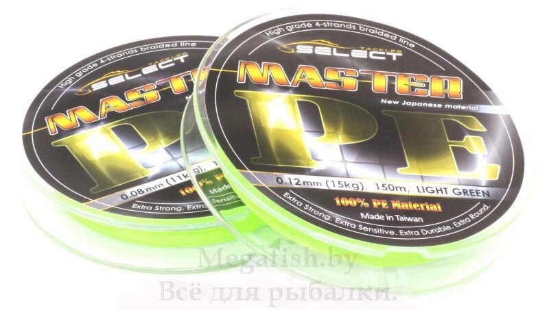 Шнур плетеный Select Master PE 150m 0.24mm 29kg Light Green от компании Megafish - фото 1