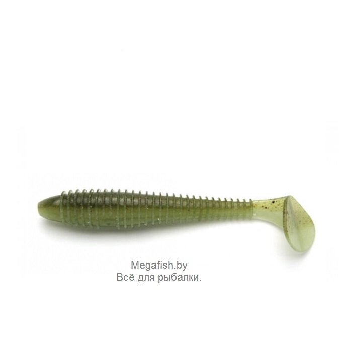 Силиконовая приманка Keitech Swing Impact FAT 3.8" (6 шт/упак) 101 green pumpkin pp. от компании Megafish - фото 1