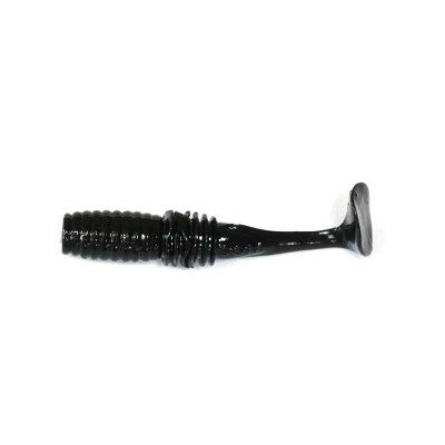 Твистер MEGABASS ROCKY FRY 1.5" P Vib Tail, 5 шт в уп., цвет: Solid Black 12 от компании Megafish - фото 1