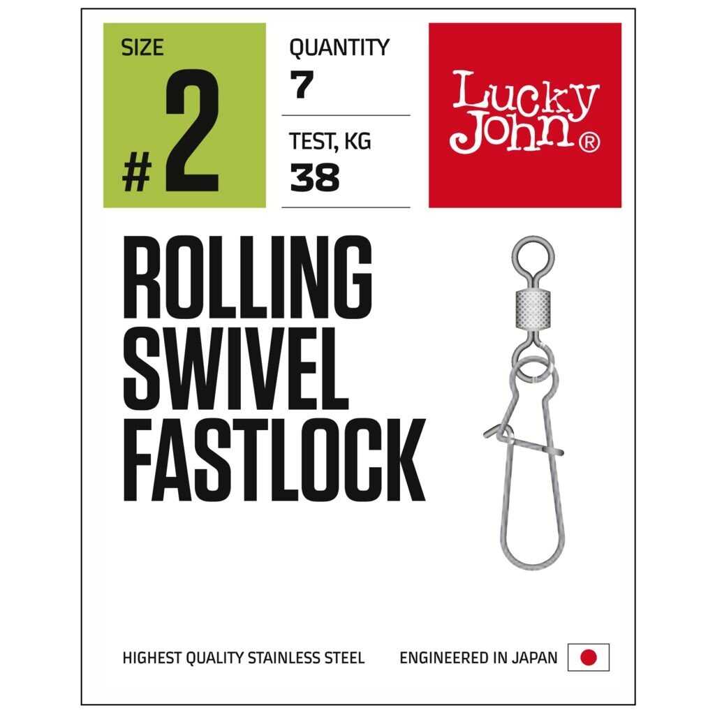 Вертлюги c застежкой Lucky John Pro Series ROLLING SWIVEL FASTLOCK 006 от компании Megafish - фото 1