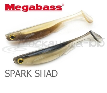 Виброхвост MEGABASS Spark Shad 5.0" SP-C, 5 шт в уп., цвет: Deadly Black от компании Megafish - фото 1