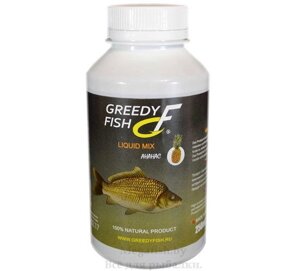 Вкусоароматическая добавка в прикормку, активатор клева Liquid Greedy Fish Ананас 250мл