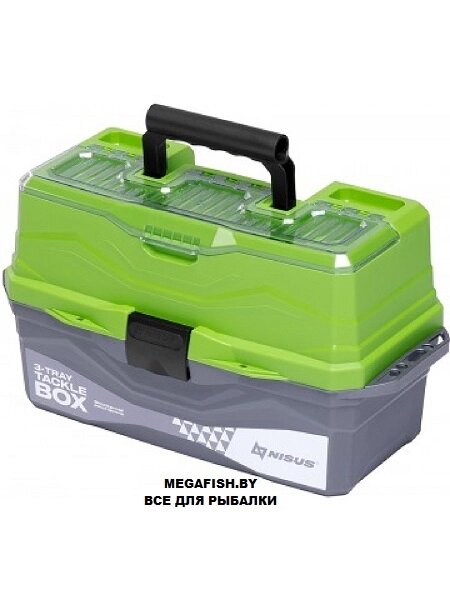 Ящик Nisus Tackle Box трехполочный (зеленый) от компании Megafish - фото 1