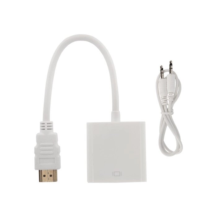 Адаптер REXANT, HDMI - VGA, + шнур 2xJack 3.5, белый от компании Интернет-гипермаркет «MOLL» - фото 1