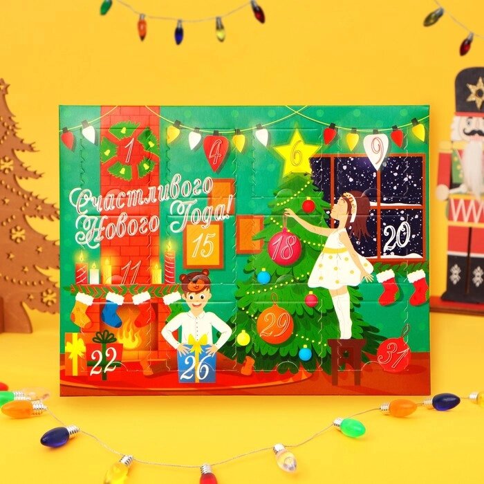 Адвент календарь с шоколадом "Исполнения желаний", 12х5 г от компании Интернет-гипермаркет «MOLL» - фото 1