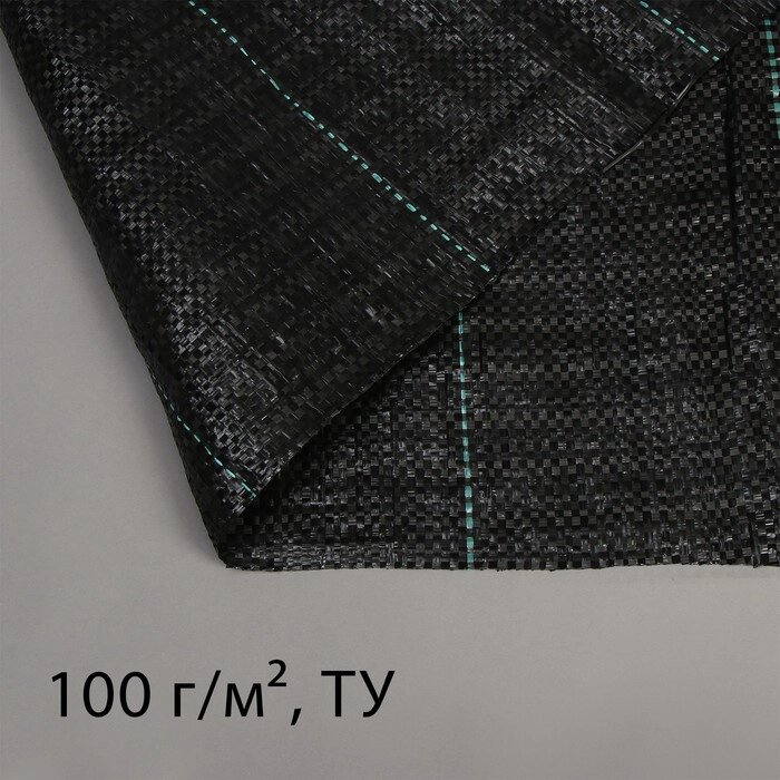 Агроткань застилочная с разметкой, 1.6* 10м, полипропилен УФ 100г/м2. черный, Greengo от компании Интернет-гипермаркет «MOLL» - фото 1