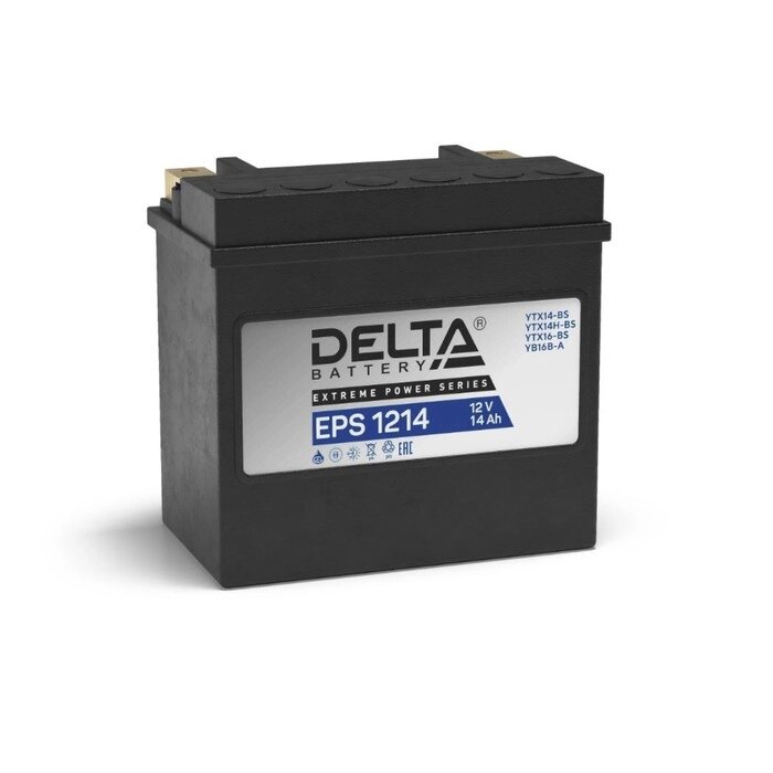 Аккумуляторная батарея Delta EPS 1214(YTX14-BS, YTX14H-BS)12V, 14 Ач прямая (+ -) от компании Интернет-гипермаркет «MOLL» - фото 1