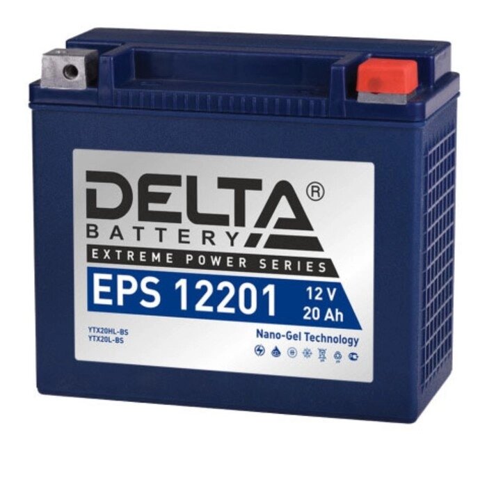 Аккумуляторная батарея Delta EPS 12201(YTX20HL-BS, YTX20L-BS)12V, 20 Ач обратная (- +) от компании Интернет-гипермаркет «MOLL» - фото 1
