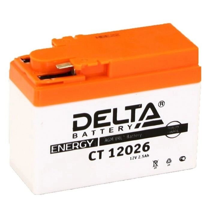 Аккумуляторная батарея Delta СТ12026 (YTR4A-BS)12V, 2,5 Ач боковая (обратная) от компании Интернет-гипермаркет «MOLL» - фото 1