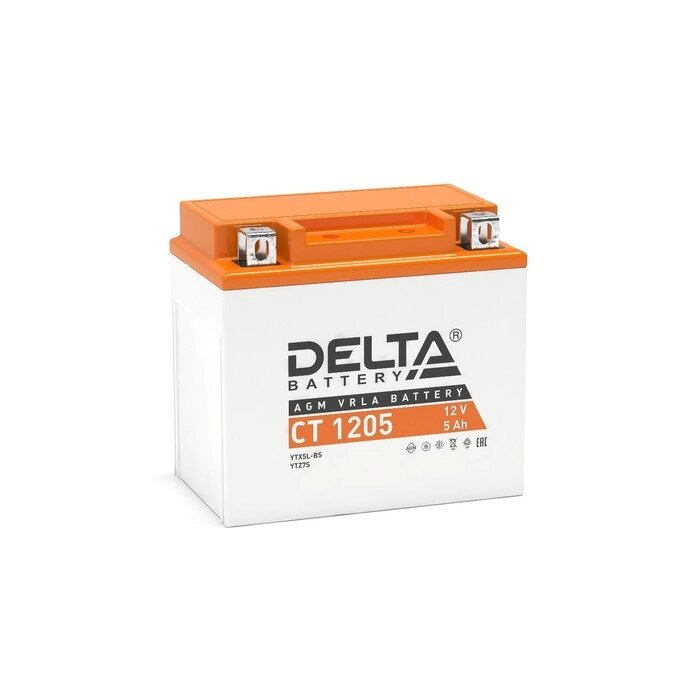 Аккумуляторная батарея Delta СТ1205 (YTX5L-BS, YT5L-BS, YTZ7S)12V, 5 Ач обратная (- +) от компании Интернет-гипермаркет «MOLL» - фото 1