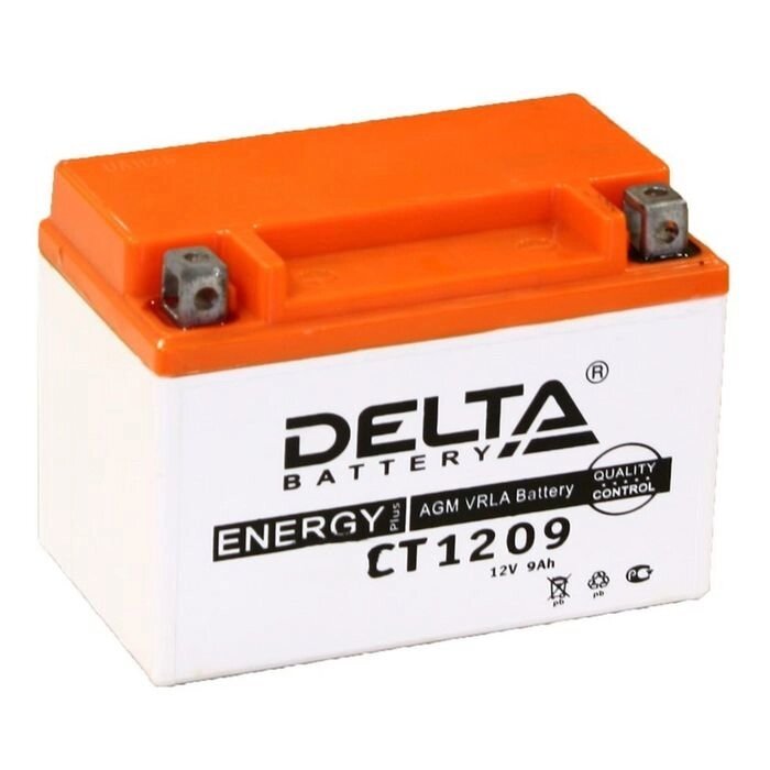 Аккумуляторная батарея Delta СТ1209 (YTX9-BS, YTX9)12 V 9 Ач прямая (+ -) от компании Интернет-гипермаркет «MOLL» - фото 1