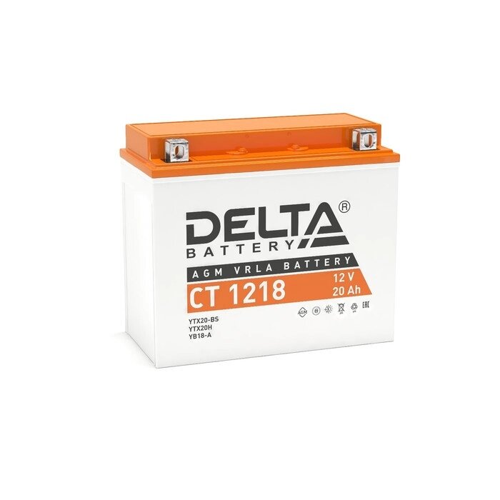 Аккумуляторная батарея Delta СТ1218(YTX20-BS, YTX20H, YB16-B-CX, YB16-B, YB18-A)12V,18Ач прямая от компании Интернет-гипермаркет «MOLL» - фото 1