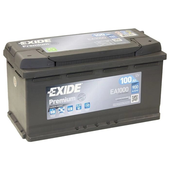Аккумуляторная батарея Exide 100 Ач, обратная полярность Premium EA1000 от компании Интернет-гипермаркет «MOLL» - фото 1