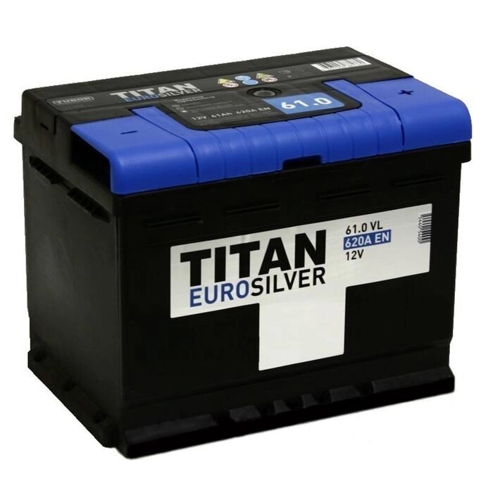 Аккумуляторная батарея Titan Euro Silver 61 Ач, обратная полярность от компании Интернет-гипермаркет «MOLL» - фото 1
