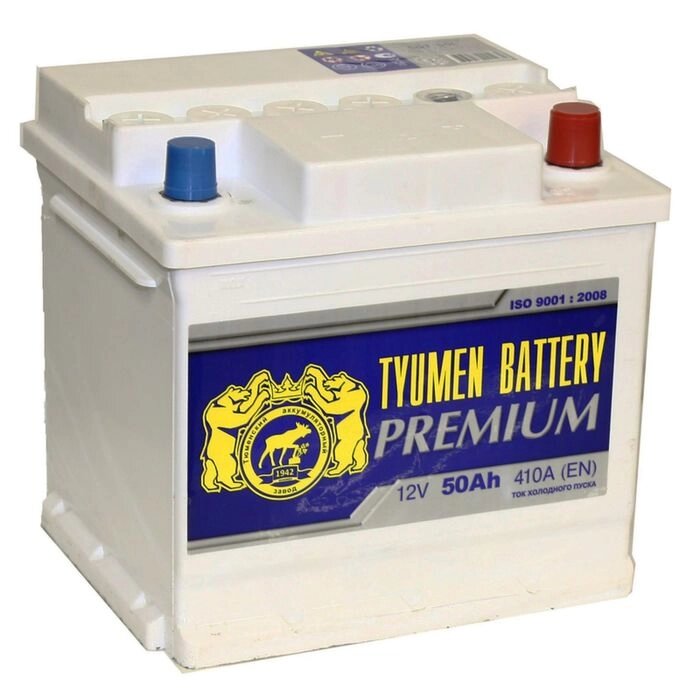 Аккумуляторная батарея Тюмень 50 Ач, обратная полярность 6СТ-50L, Premium от компании Интернет-гипермаркет «MOLL» - фото 1
