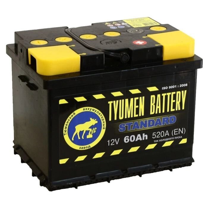 Аккумуляторная батарея Тюмень 60 Ач, обратная полярность 6СТ-60L, Standard от компании Интернет-гипермаркет «MOLL» - фото 1