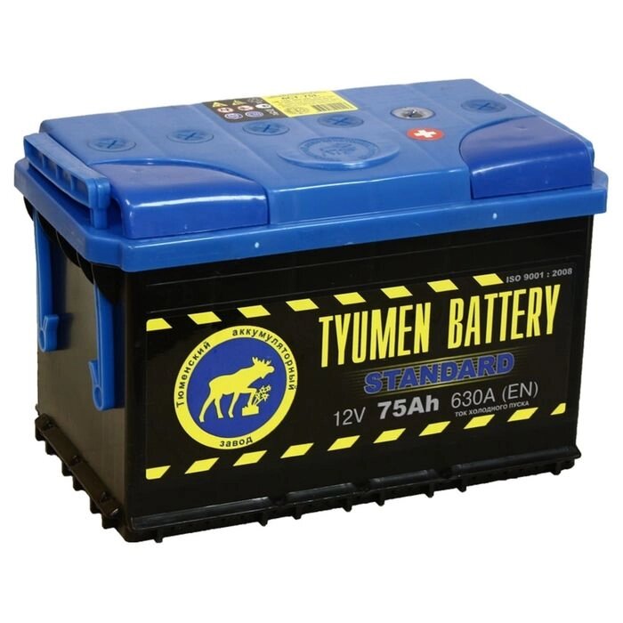 Аккумуляторная батарея Тюмень 75 Ач, обратная полярность 6СТ-75L, Standard от компании Интернет-гипермаркет «MOLL» - фото 1
