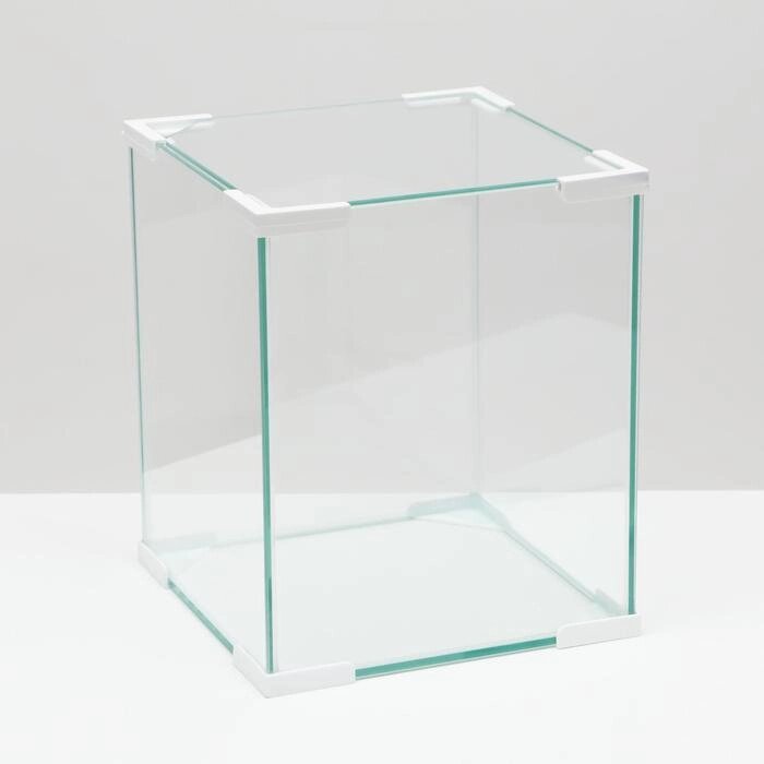 Аквариум Куб белый уголок, покровное стекло,  31л,  300 x 300 x 35 см от компании Интернет-гипермаркет «MOLL» - фото 1