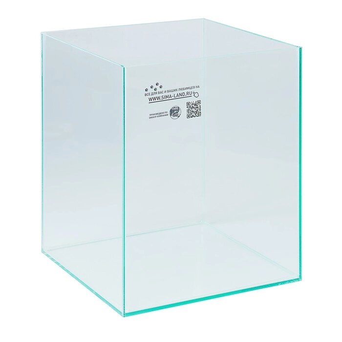 Аквариум куб без покровного стекла, 31 литр, бесцветный шов от компании Интернет-гипермаркет «MOLL» - фото 1