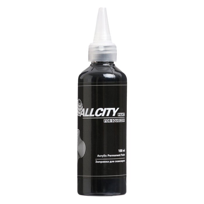 Allcity заправка Acrylic Permanent paint black 100мл. от компании Интернет-гипермаркет «MOLL» - фото 1