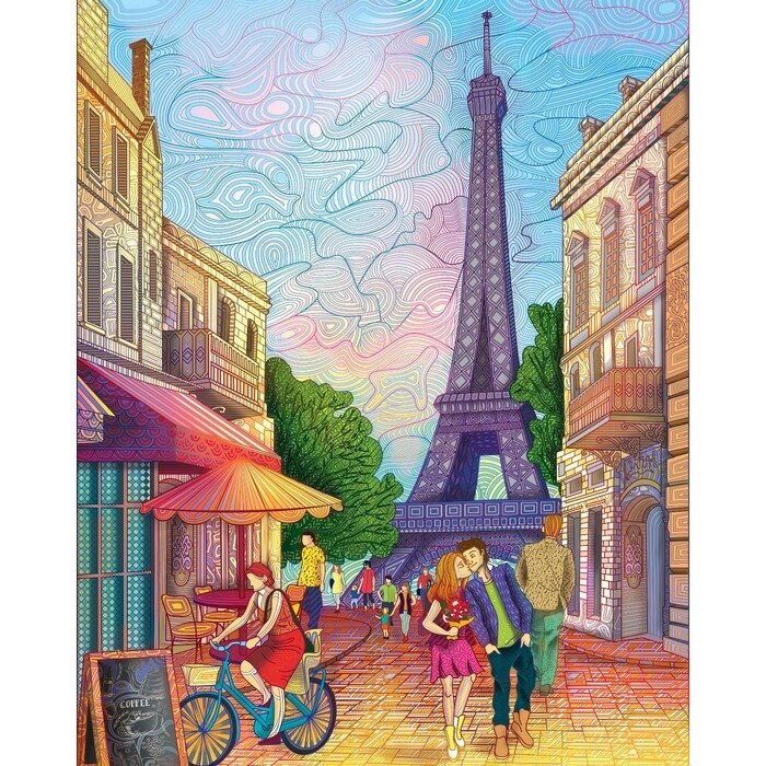 Алмазная мозаика на подрамнике с полным заполнением "Прекрасный Париж", 40х50см от компании Интернет-гипермаркет «MOLL» - фото 1