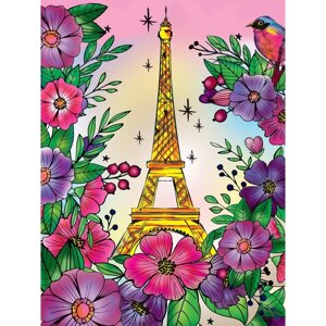 Алмазная мозаика на подрамнике с полным заполнением "Романтичный Париж", 30х40см