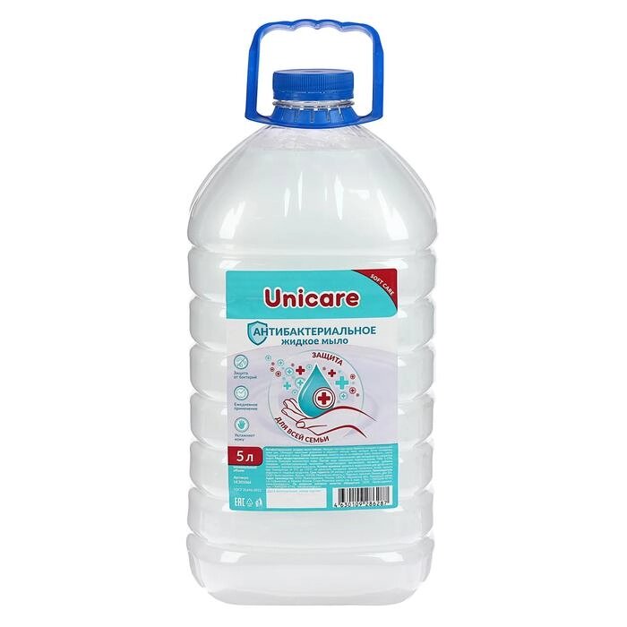 Антибактериальное жидкое мыло UNICARE, 5л от компании Интернет-гипермаркет «MOLL» - фото 1