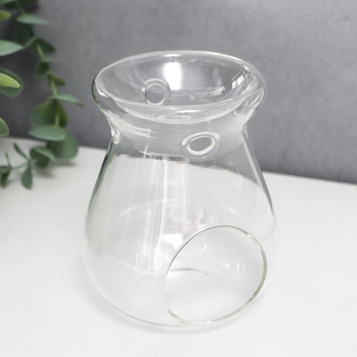 Аромалампа стекло "Вазон" прозрачная 9.5х8 см от компании Интернет-гипермаркет «MOLL» - фото 1