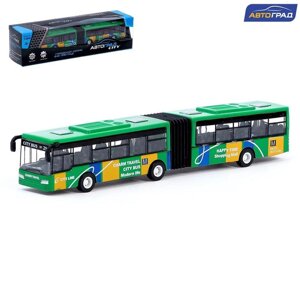 Автобус металлический "Городской транспорт", инерционный, масштаб 1:64, цвет зелёный