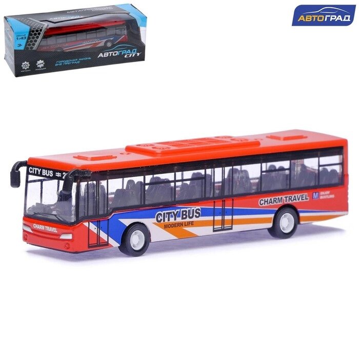 Автобус металлический "Междугородний", инерционный, масштаб 1:43, МИКС от компании Интернет-гипермаркет «MOLL» - фото 1