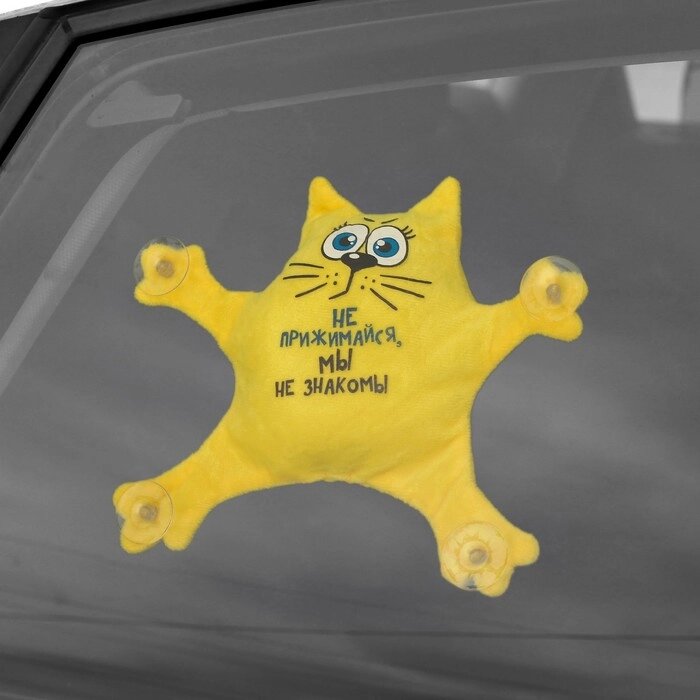 Автоигрушка на присосках "Не прижимайся, мы не знакомы", котик от компании Интернет-гипермаркет «MOLL» - фото 1