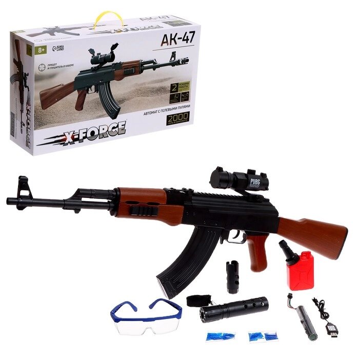 Автомат АК-47, стреляет гелевыми пулями, работает от аккумулятора от компании Интернет-гипермаркет «MOLL» - фото 1