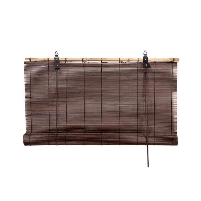 Бамбуковая рулонная штора, 160х160 см, цвет шоколадный от компании Интернет-гипермаркет «MOLL» - фото 1