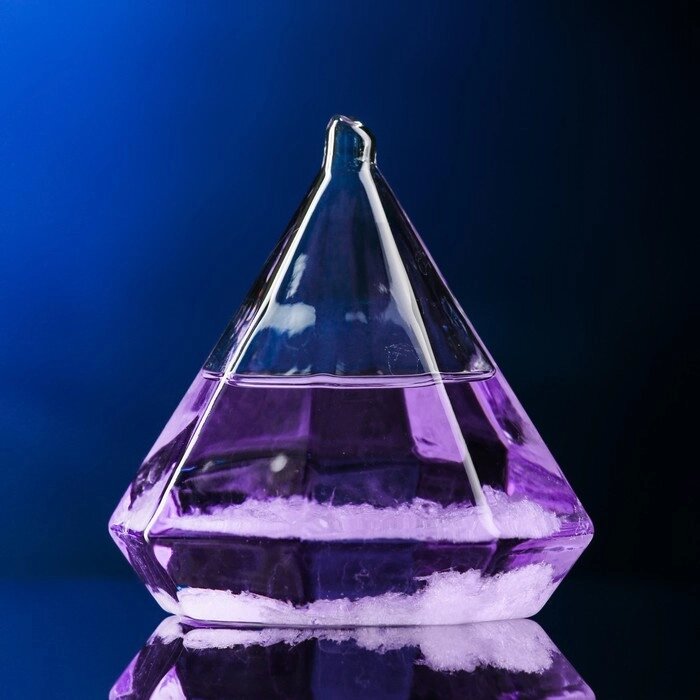 Барометр - штормгласс "Кристал" 8х10см, фиолетовый от компании Интернет-гипермаркет «MOLL» - фото 1
