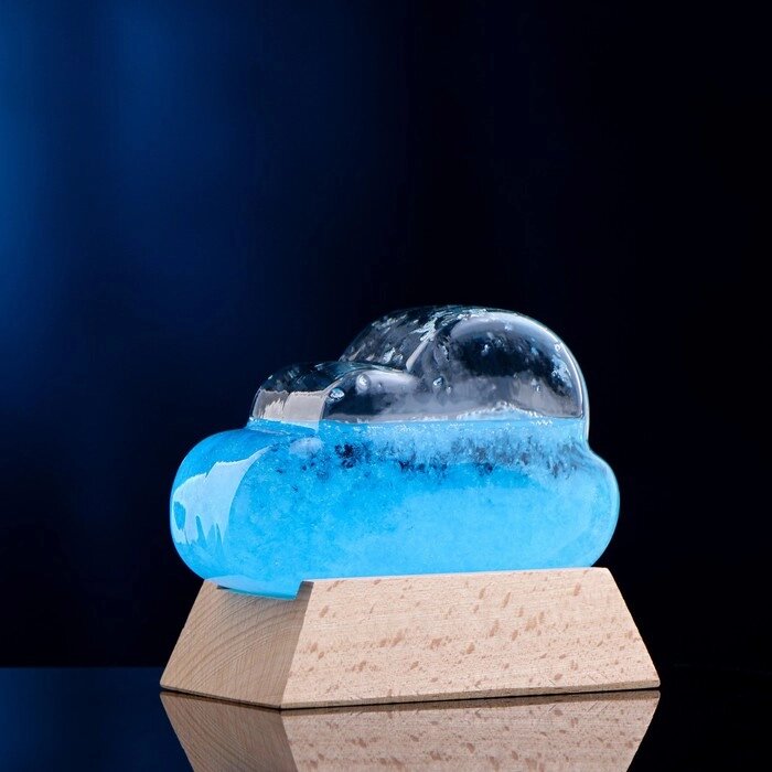 Барометр - штормгласс "Облачко" 11х7х4см, голубое от компании Интернет-гипермаркет «MOLL» - фото 1