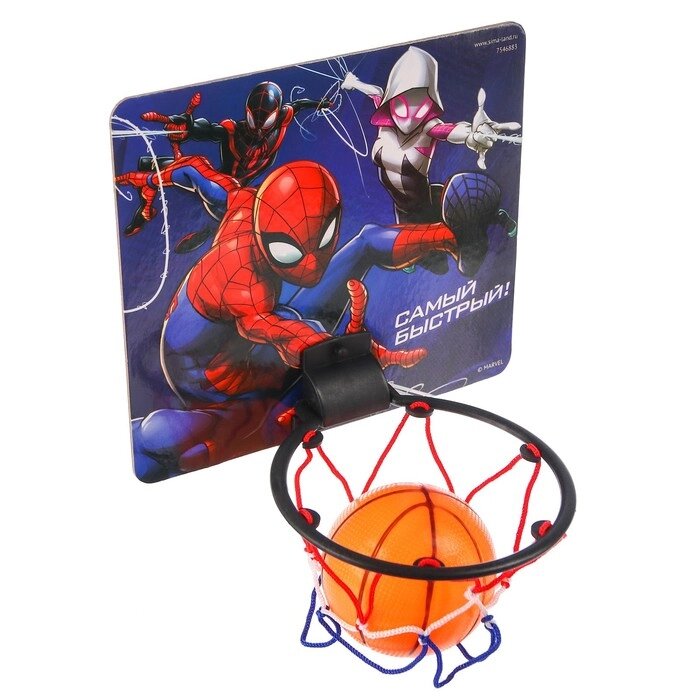 Баскетбольное кольцо с мячом "Самый быстрый" Человек паук   7503142 от компании Интернет-гипермаркет «MOLL» - фото 1