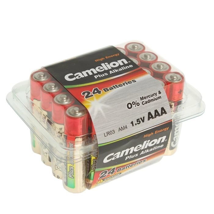 Батарейка алкалиновая Camelion Plus Alkaline, AAA, LR03-24BOX (LR03-PB24), 1.5В, набор 24 шт. 274985 от компании Интернет-гипермаркет «MOLL» - фото 1
